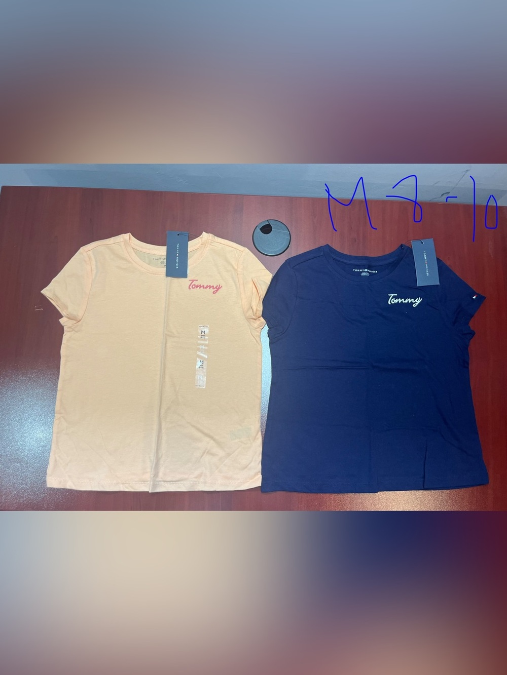 Tommy Hilfiger Peach & Navy Short Sleeve Tee Set